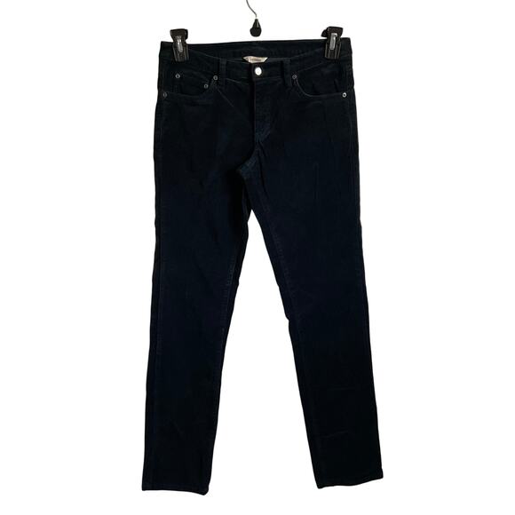 Sundance Navy Blue Crushed Velvet Slim Leg Jeans - Size 6 - Picture 1 of 5